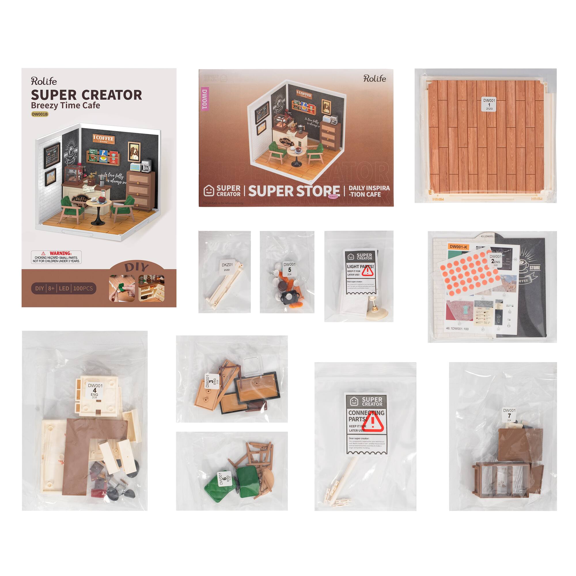 Rolife Super Creator Breezy Time Cafe DIY Miniature Kit